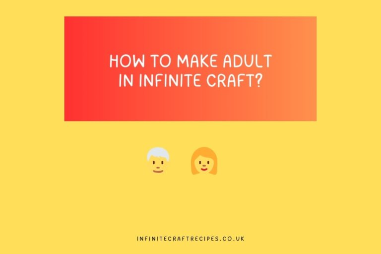 Visual representation of how to make Adult in Infinite Craft, featuring the Adult element icon and blog title.