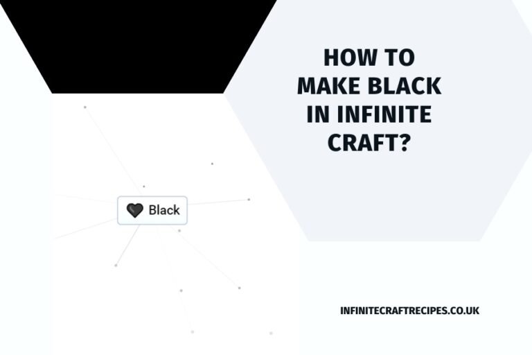 Visual representation of how to make black in Infinite Craft with a heart symbol for black.