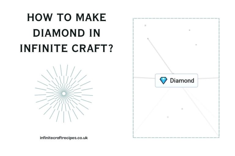 Step-by-step guide on how to make diamond in Infinite Craft with a diagram showcasing diamond creation.