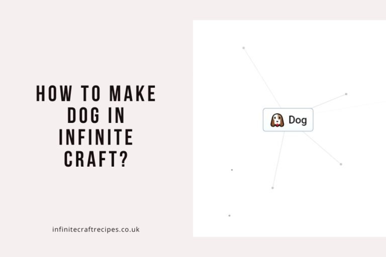 How to make Dog in Infinite Craft? Featured image showing the text title and an image of a Dog block from the game Infinite Craft.