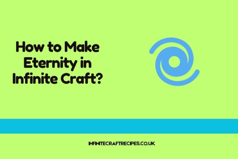 How to Make Eternity in Infinite Craft? Featured image with a swirl icon and green background.