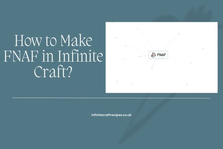 Diagram showing how to craft FNAF in Infinite Craft, with the text 'How to Make FNAF in Infinite Craft?' displayed prominently.