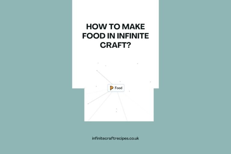 Featured image showing the title 'How to Make Food in Infinite Craft' with a representation of food crafting in the game.