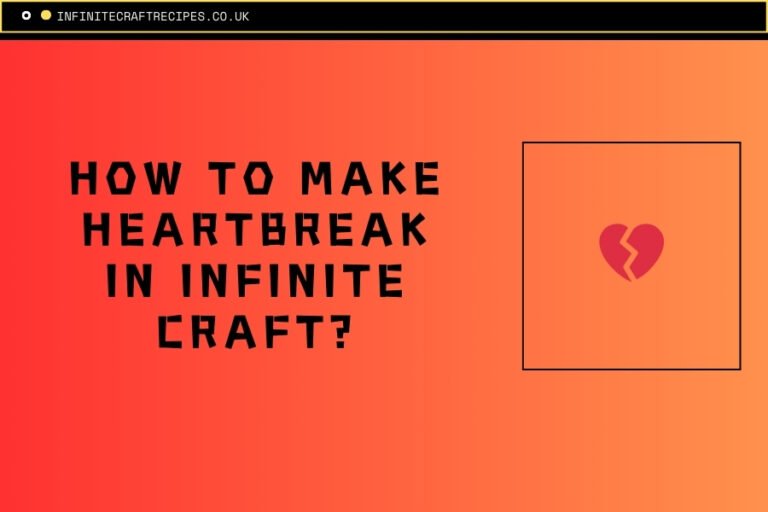 How to Make Heartbreak in Infinite Craft featured image with a heart symbol and a question mark.