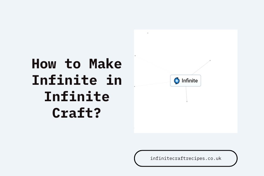 How to Make Infinite in Infinite Craft featured image with the word 'Infinite' displayed in a creative network style.