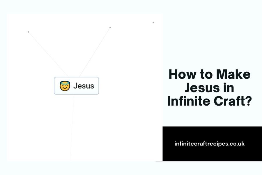 Diagram showing the process to create Jesus in Infinite Craft with the text 'How to Make Jesus in Infinite Craft?'