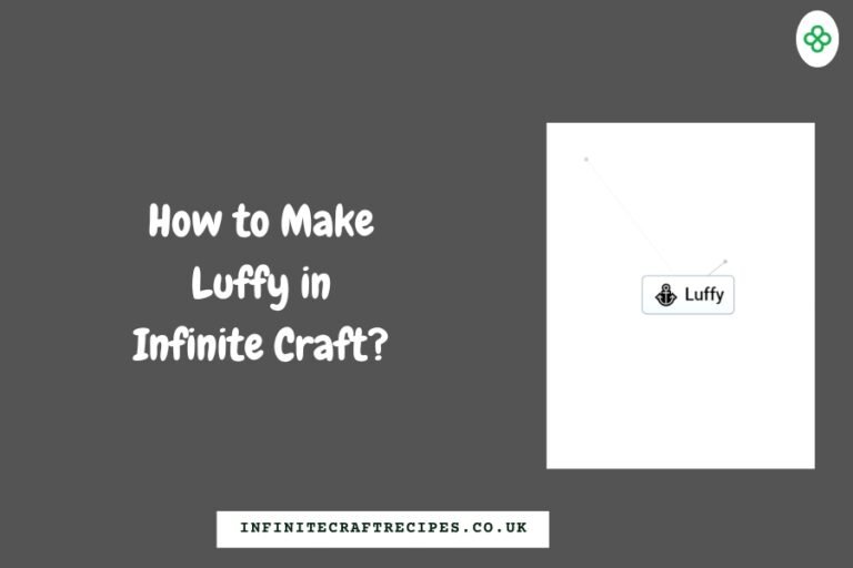 Diagram showing how to make Luffy in Infinite Craft with a visual representation of the final crafted element.