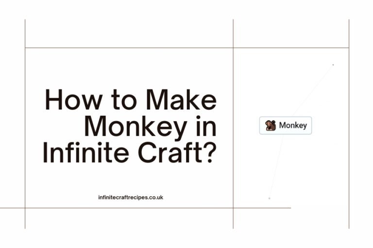 How to Make Monkey in Infinite Craft guide with monkey element icon.