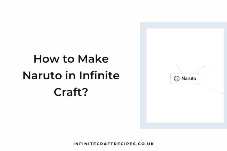 How to Make Naruto in Infinite Craft title displayed with a small visual of the Naruto block in the game.