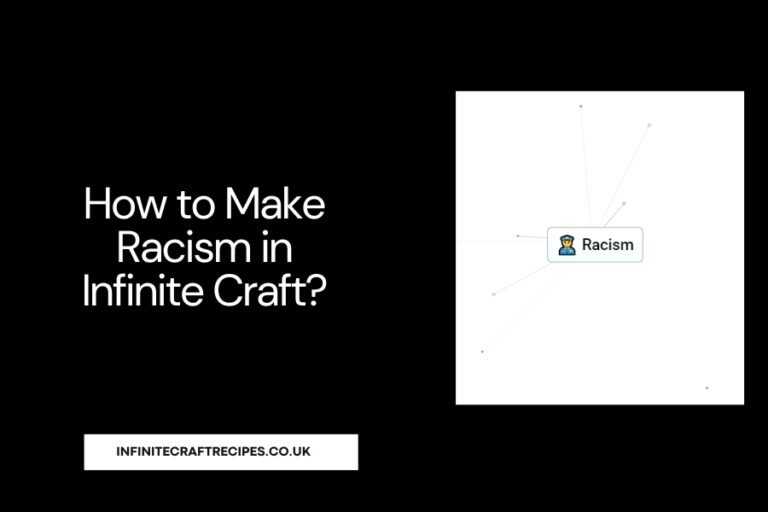 Diagram showing how to make Racism in Infinite Craft with a character icon.