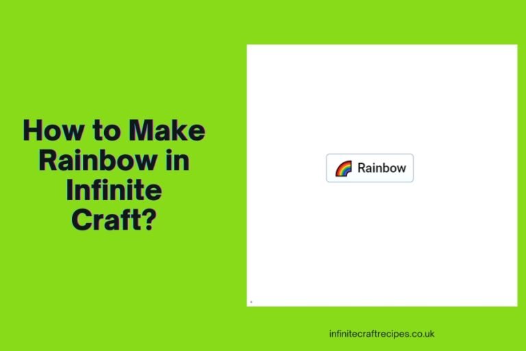 Rainbow creation guide for Infinite Craft game featuring the Rainbow element.