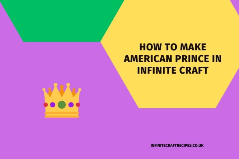 Illustration of a crown with text: 'How to Make American Prince in Infinite Craft'