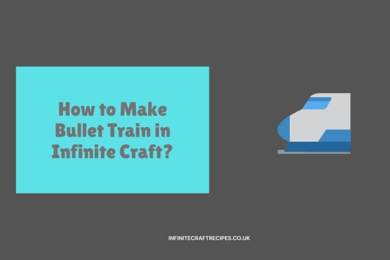 Illustration of a bullet train with text 'How to Make Bullet Train in Infinite Craft?'