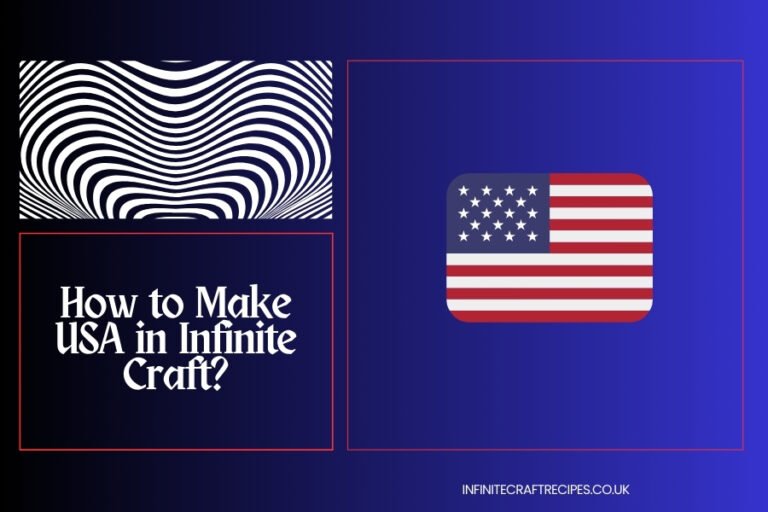 How to Make USA in Infinite Craft? - Featured Image with an American flag and modern design elements.