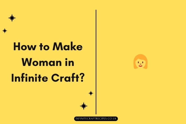 How to Make Woman in Infinite Craft - featured image with yellow background and emoji symbol.